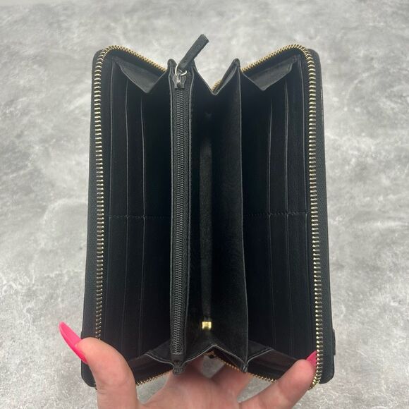 GUCCI Micro Guccissima Black Patent Leather Zip Around Long Luxury Wallet - Picture 7 of 16